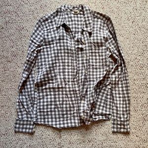 Plaid Button Up - Grey/White
